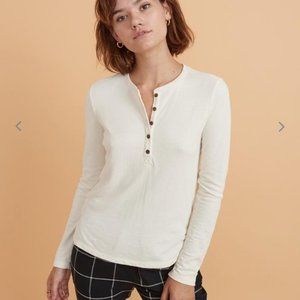 Marine Layer Double Knit Henley Long Sleeve, Size M